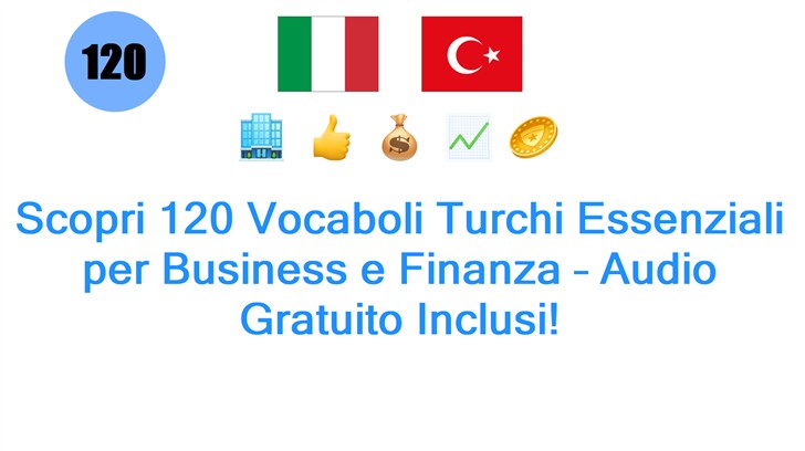 Scopri 120 Vocaboli Turchi Essenziali per Business e Finanza – Audio Gratuito Inclusi!